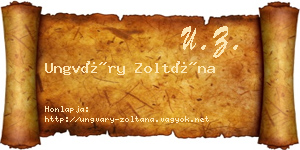 Ungváry Zoltána névjegykártya